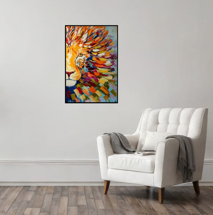 Abstract Lion Wall Art - Small - In Stock