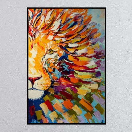 Acre & Artisan Abstract Lion Wall Art Small