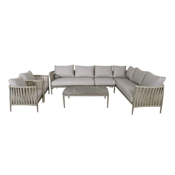 Milan Rope Weave Large Corner with 2 Armchairs