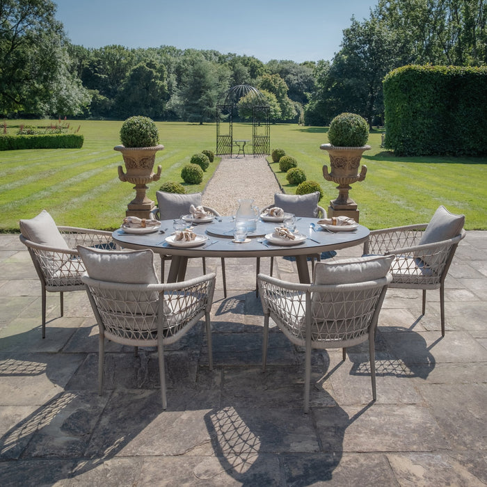 Monaco Rope Weave 6 Seat Oval Dining Set