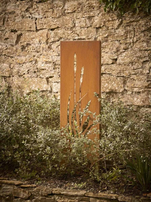 Rusted Bulrush Garden Screen - Small