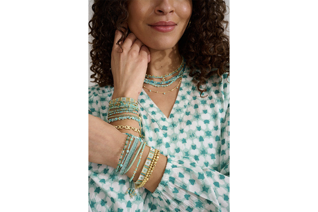 Allegra Amazonite and Apatite Gold Necklace