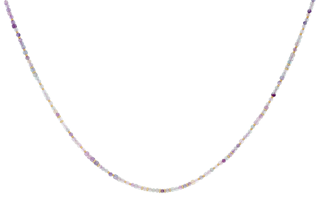 Allegra Gold & Rainbow Fluorite Beaded Necklace