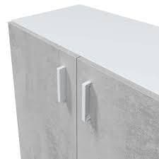 Alonso 2 Door Grey And White Wide Universal Wall Storage Cupboard
