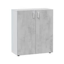 2-Door Grey & White Wide Universal Wall Storage Cupboard