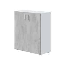 2-Door Grey & White Wide Universal Wall Storage Cupboard