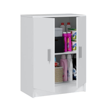 Amos Mann 2 Door White Universal Storage Cupboard