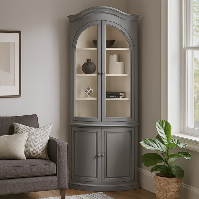 Alsace French Glazed Corner Cupboard
