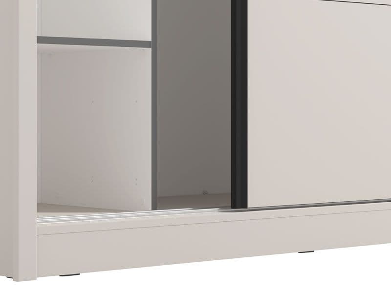 Alvira Cashmere Taupe 251cm Extra Large Mirrored Sliding Door Wardrobe 11013762