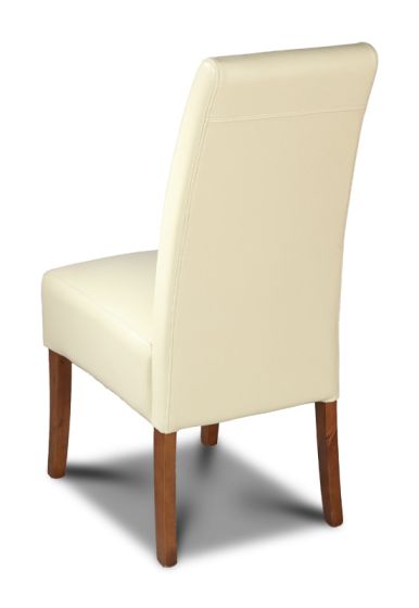 Acre & Artisan Cream Leather Madrid Dining Chair