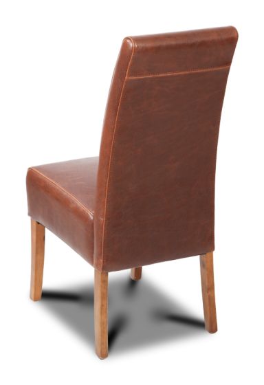Acre & Artisan Antique Brown Leather Madrid Dining Chair
