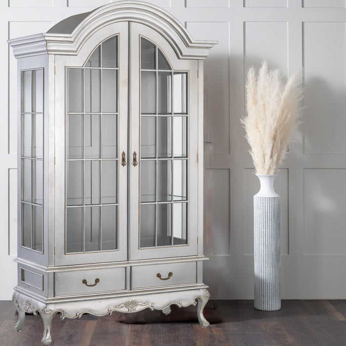 Cristal French Silver Louis Display Cabinet