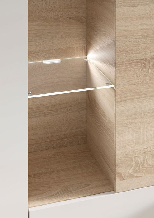 Amora White and Oak Wall Entertainment Unit 016642F