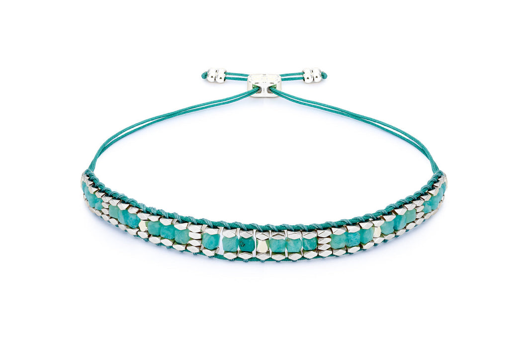 Anastasia Amazonite & Silver Adjustable Bracelet
