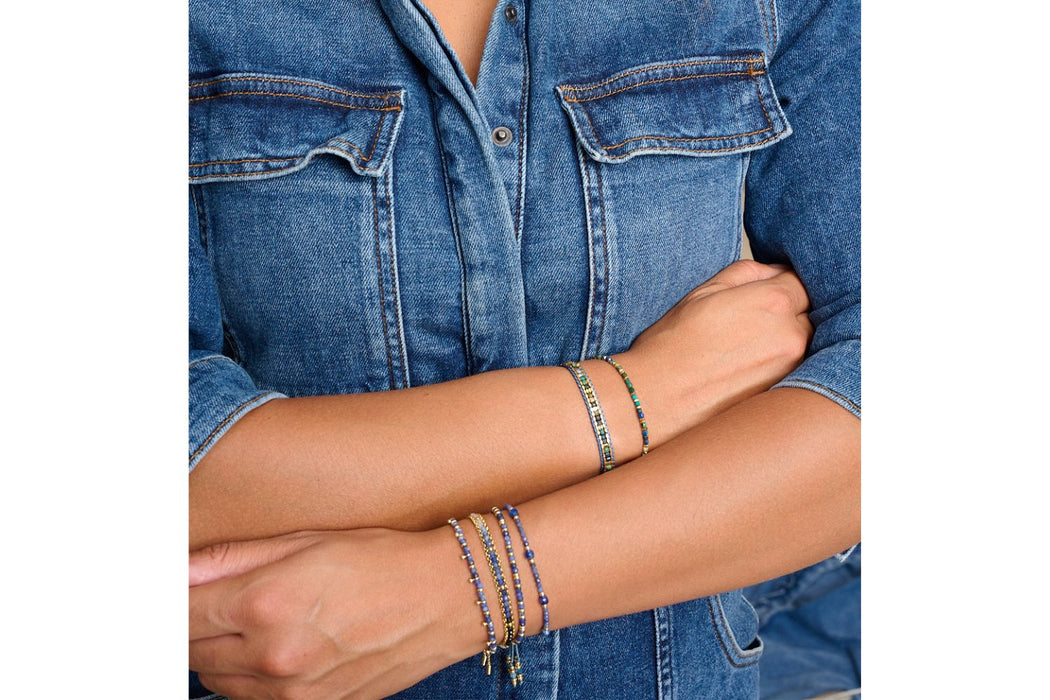 Anastasia Gold & Azurite Gemstone Friendship Bracelet
