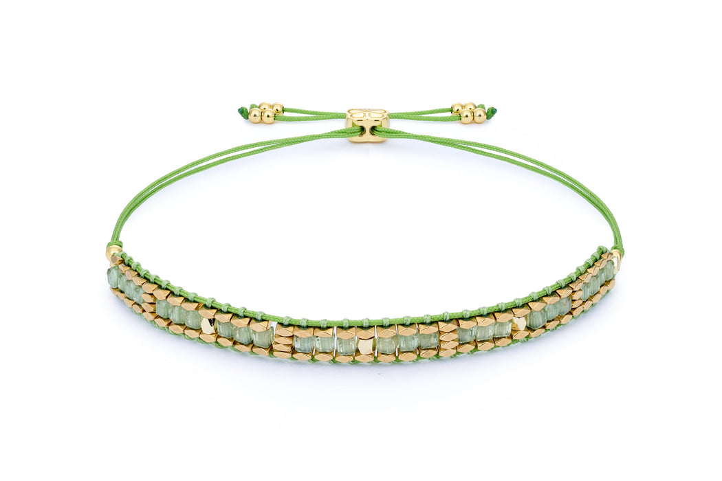 Anastasia Gold & Green Apatite Friendship Bracelet