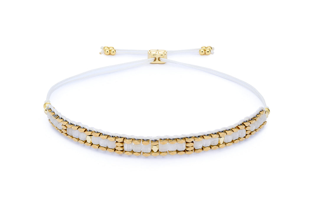 Anastasia Gold & Rainbow Moonstone Beaded Bracelet