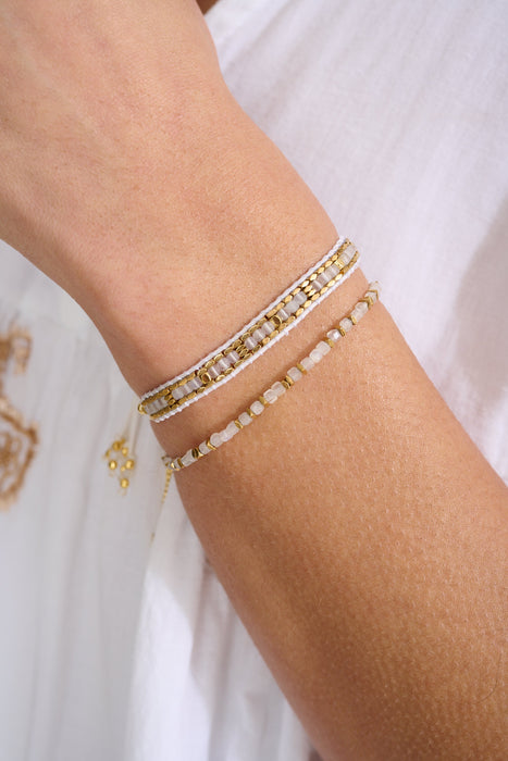 Anastasia Gold & Rainbow Moonstone Beaded Bracelet