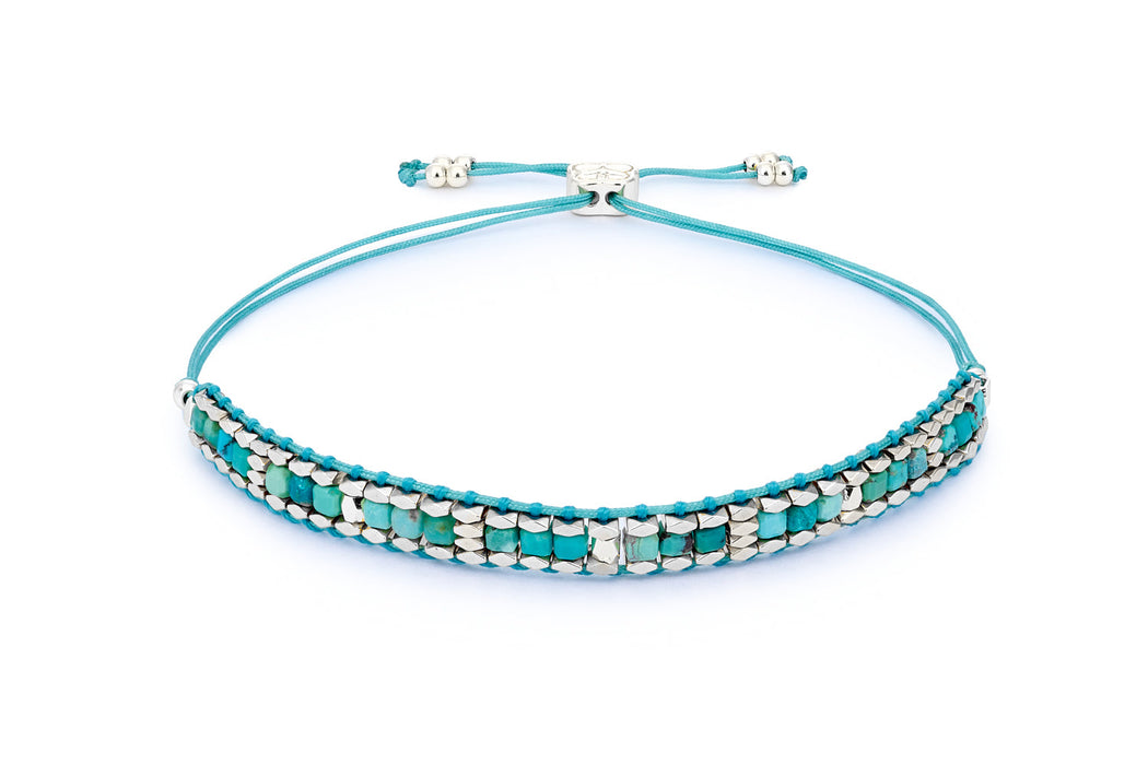 Anastasia Turquoise Howlite & Silver Adjustable Bracelet