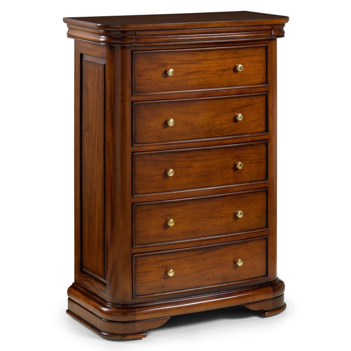Antoinette French Sleigh 5 Drawer Tall Chest