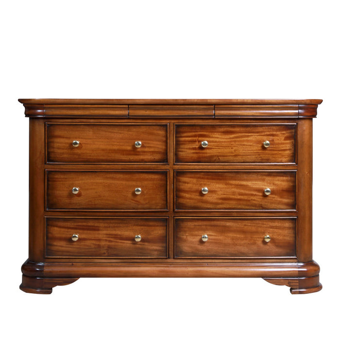 Antoinette French Sleigh Wide 6 Drawer Chest