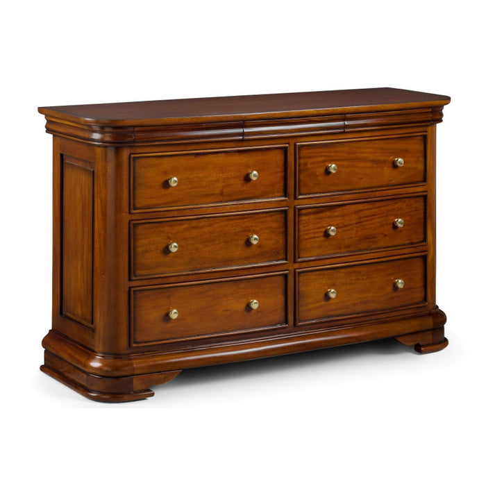 Antoinette French Sleigh Wide 6 Drawer Chest