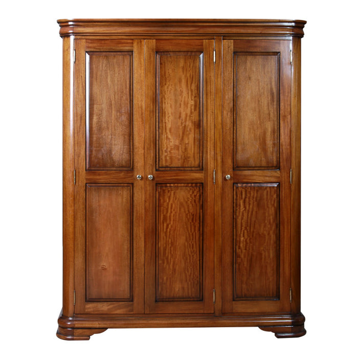 Antoinette French Sleigh Triple Wardrobe
