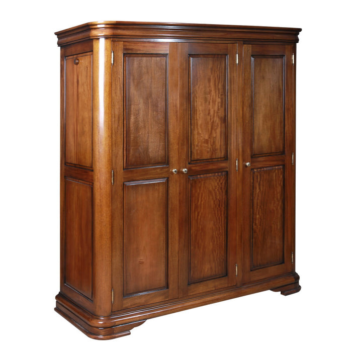 Antoinette French Sleigh Triple Wardrobe