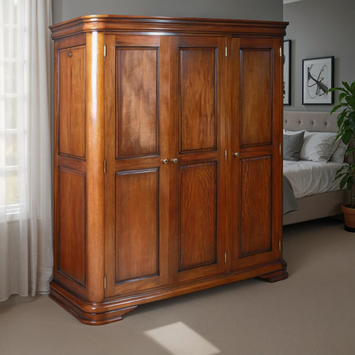 Antoinette French Sleigh Triple Wardrobe