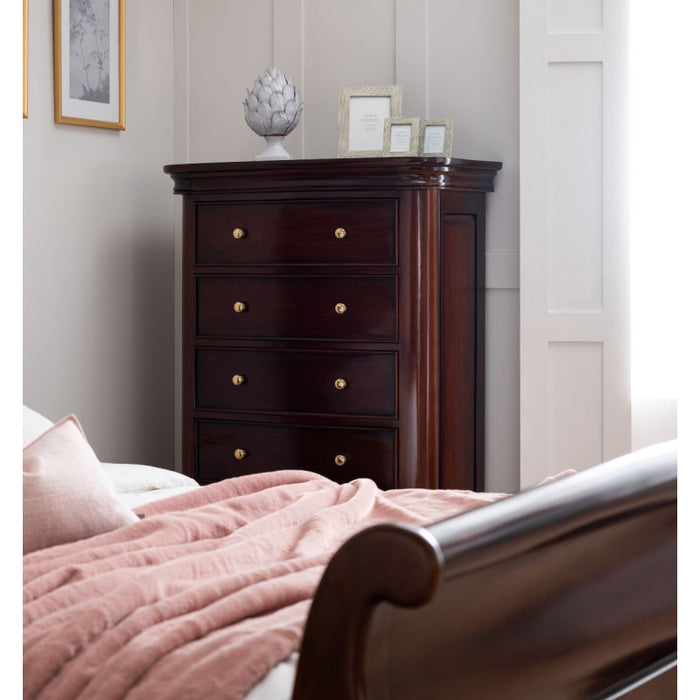 Antoinette French Sleigh 5 Drawer Tall Chest