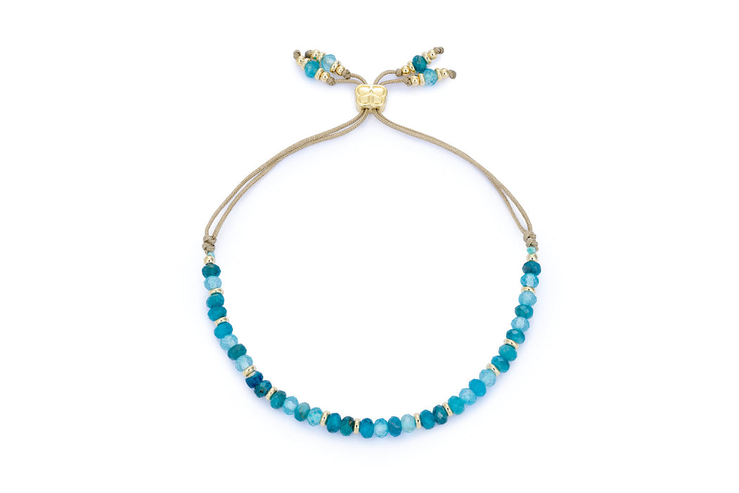 Arabella Apatite & Blue Topaz Gold Slider Bracelet