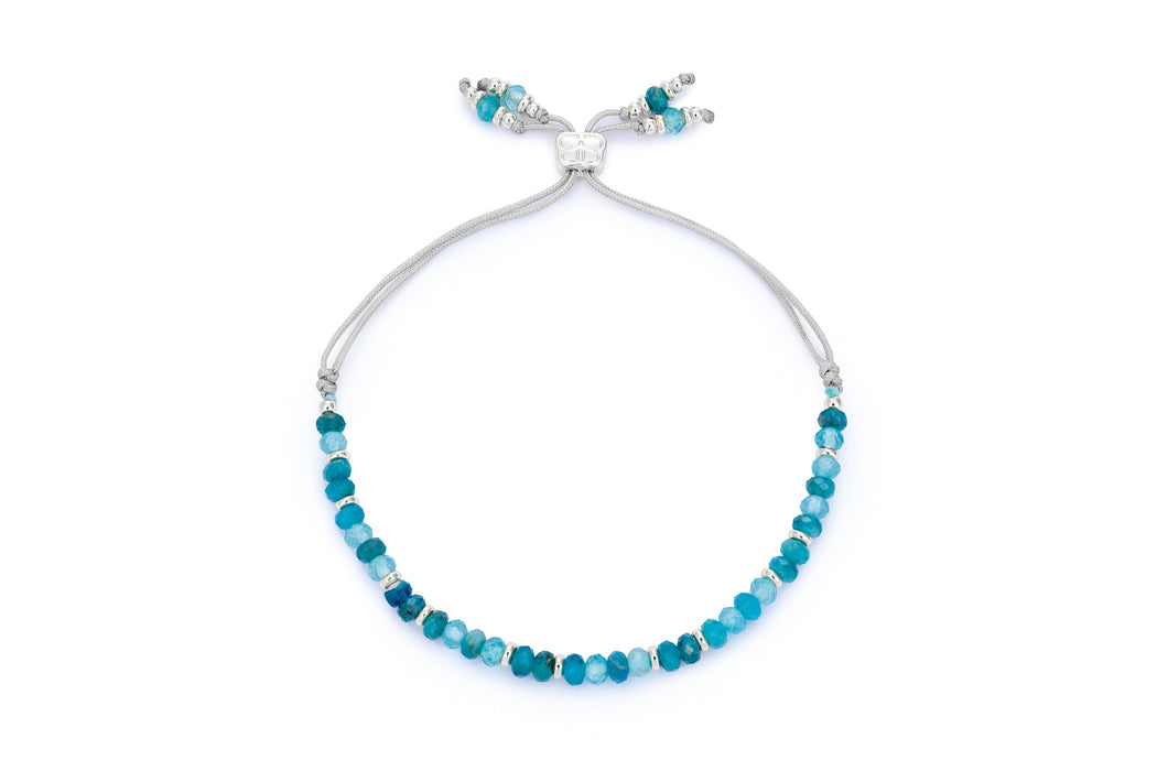 Arabella Apatite & Blue Topaz Silver Slider Bracelet