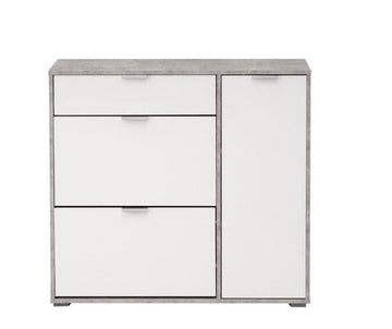 Amos Mann Grey and White Shoe Cabinet