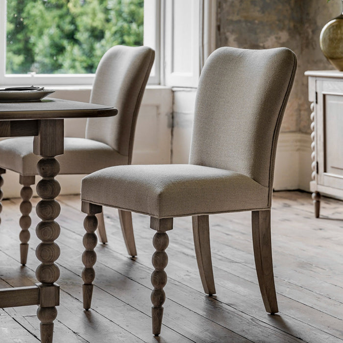 Artisan Contemporary Linen Upholstered Dining Chair pair