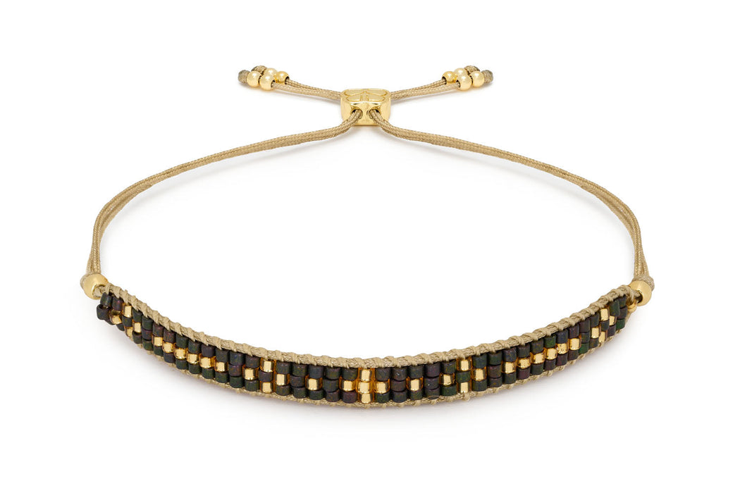 Keramas Black Rutilated Quartz Gold Bracelet Stack