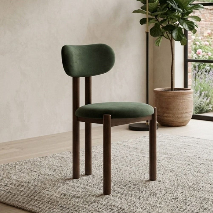 Aspen Green Velvet Oak Dining Chair - In Stock