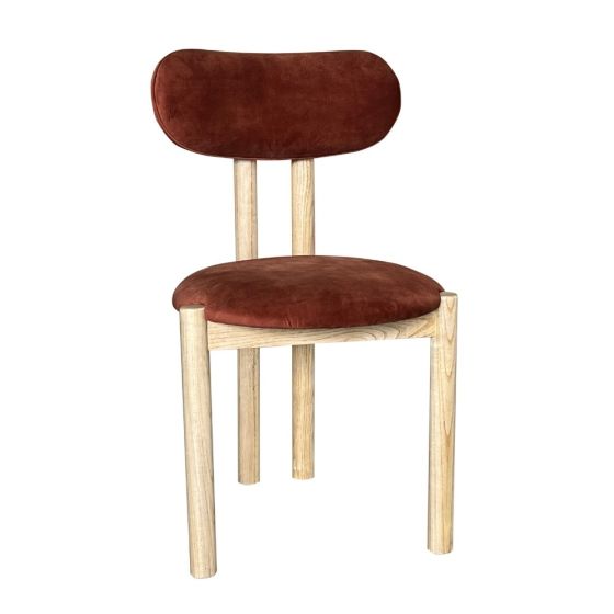 Acre & Artisan Aspen Velvet Orange Rust Dining Chair 1