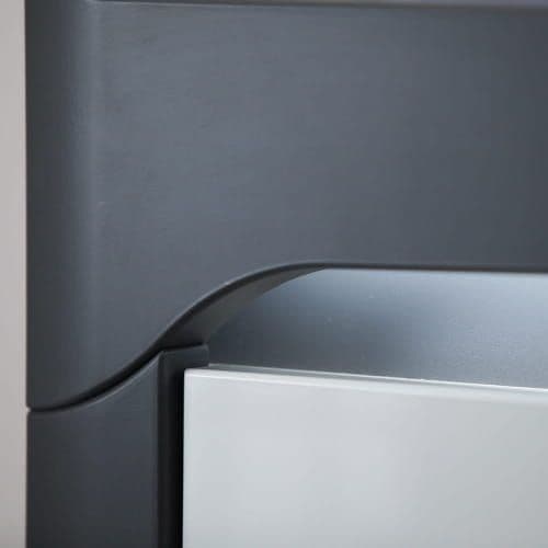 Athens Grey And White Gloss 2 Door 4 Drawer Sideboard With Lights