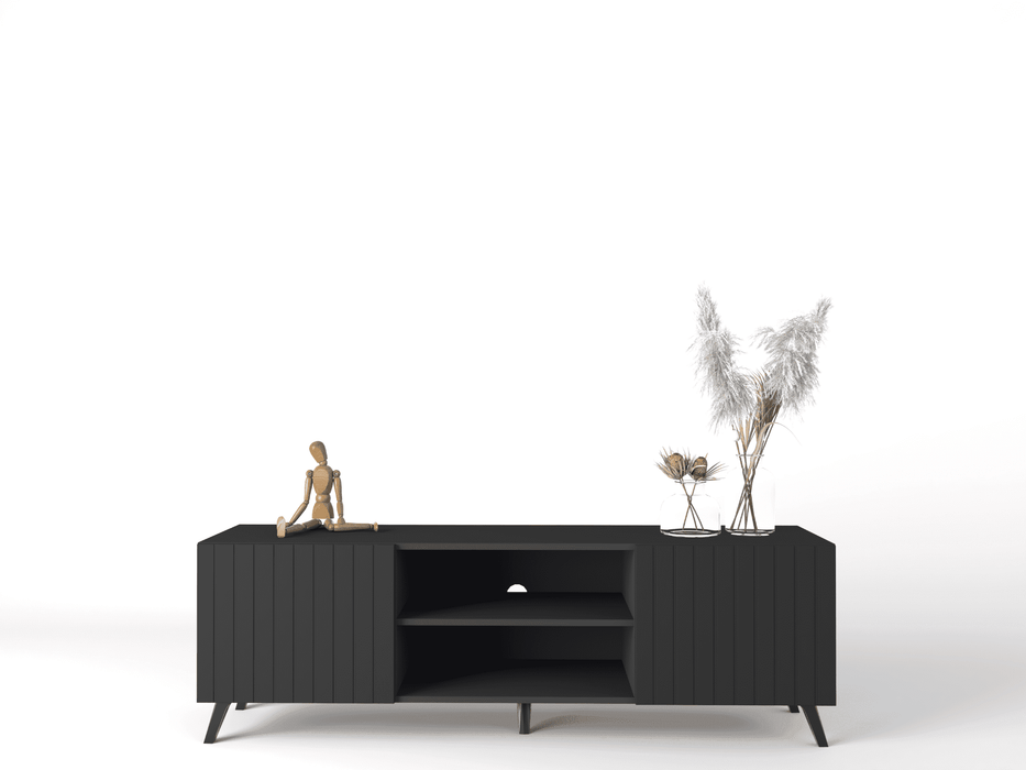 Matte Black Large TV Cabinet