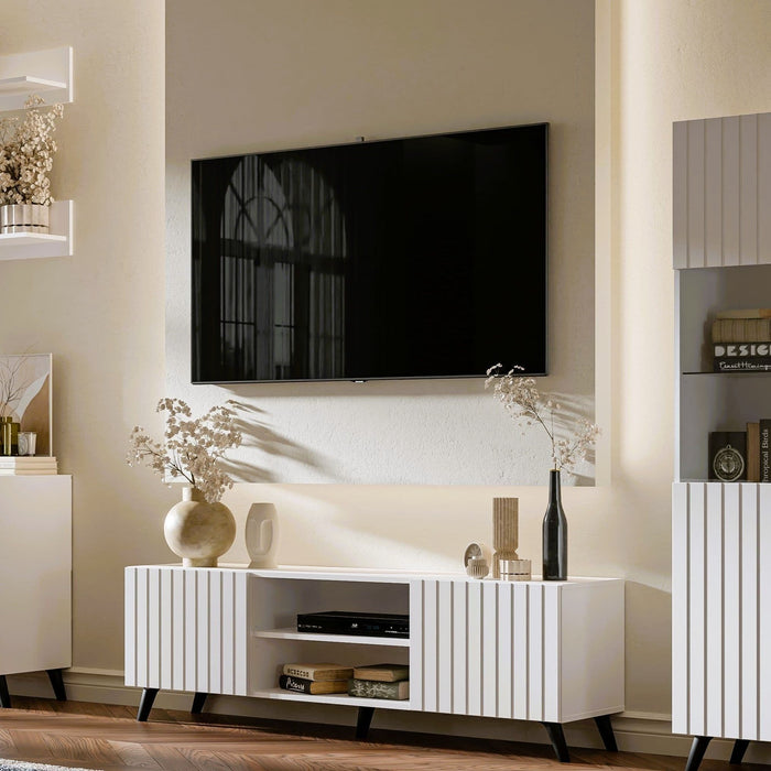 Matte White Large TV Cabinet