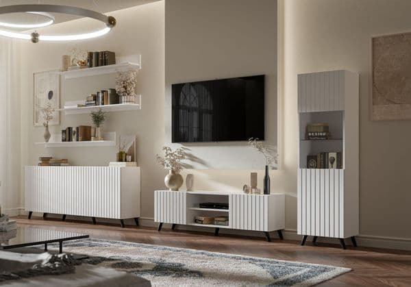 Matte White Large TV Cabinet