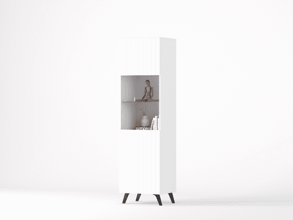 Matte White Tall Display Cabinet