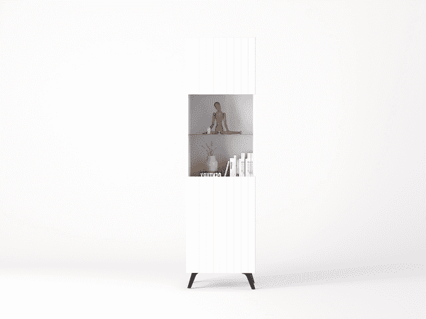 Matte White Tall Display Cabinet