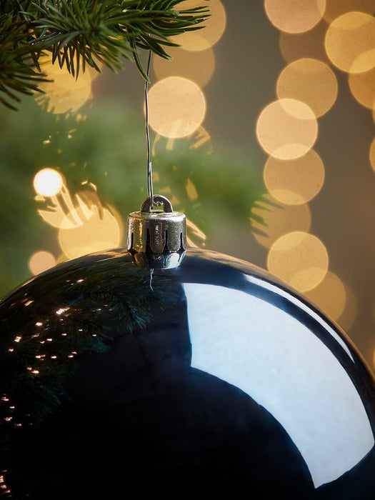 Three Oversized Shatterproof Baubles - Midnight - 20cm