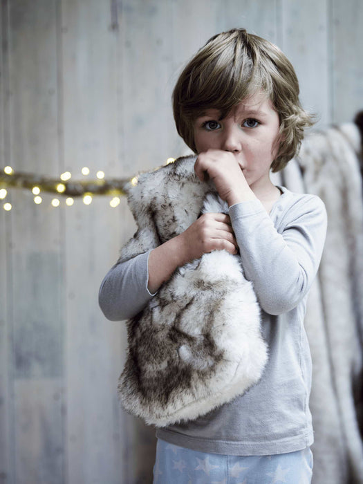 Supersoft Faux Fur Hot Water Bottle - Snow Fox
