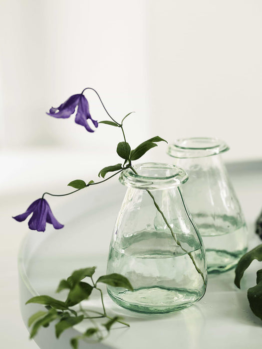 Two Recycled Glass Bud Vases