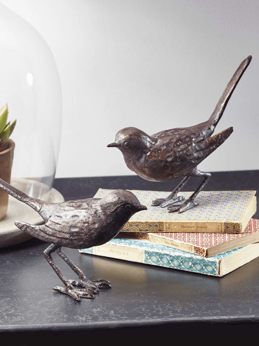 Pair of Cast Iron Birds