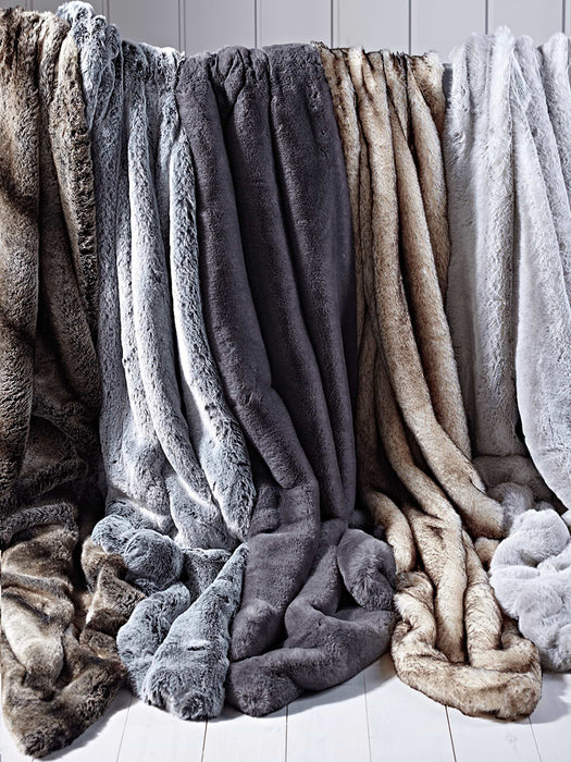 Supersoft Faux Fur Throw - Silver Rabbit