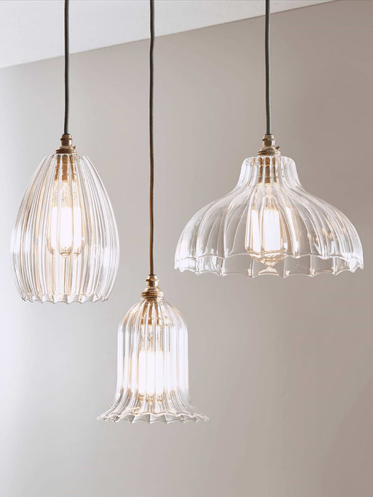 Handcrafted Fluted Glass Tulip Light