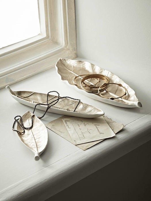 Three Soft Gold Leaf Dishes